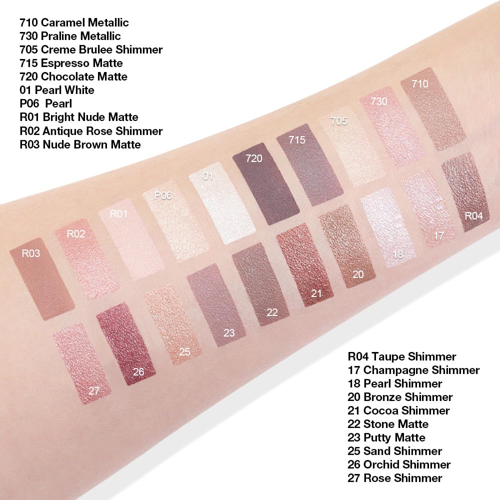 Cream Glitter Sand Shimmer Metallic Eyeshadow Palette Makeup, Natural Single Mini Instant Holographic Eyeshadow For Women, Sombras Crema Para Ojos, Talc, Paraben & Cruelty Free, 25