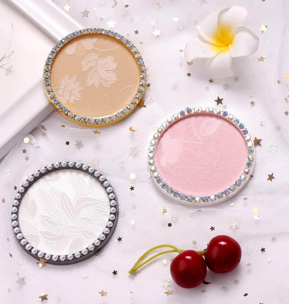 1 Pc Resin Nail Art Palette Nail Art Display Holder Round Inlay Rhinestone Makeup Palette Nail Painting Palette Gel Polish Colors Mixing Pallet (White)