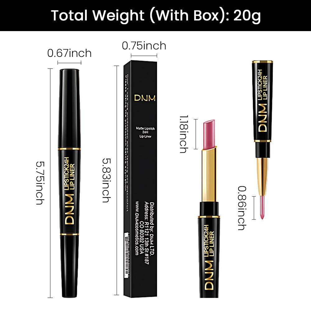 evpct 1Pcs Light Pink Pale-Pink Metallic Shine Shimmer Lip Liner and Lipstick Combo Set Kit for Women, Lightweight Hydrating Formula High Impact Full Coverage Lipstick and Lip Liner Makeup Gloss