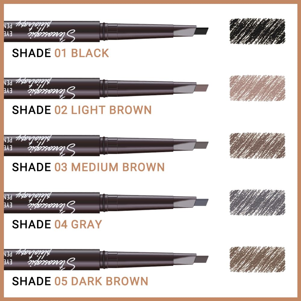 4 Pcs Ultimate Eyebrow Retractable Definer Pencils,Dual-Sided Natural Soft Textured Eyebrow Pencil, for Daily Look Eyebrow Makeup,Brow Brush,Fine Tip lapiz de cejas-Light Brown