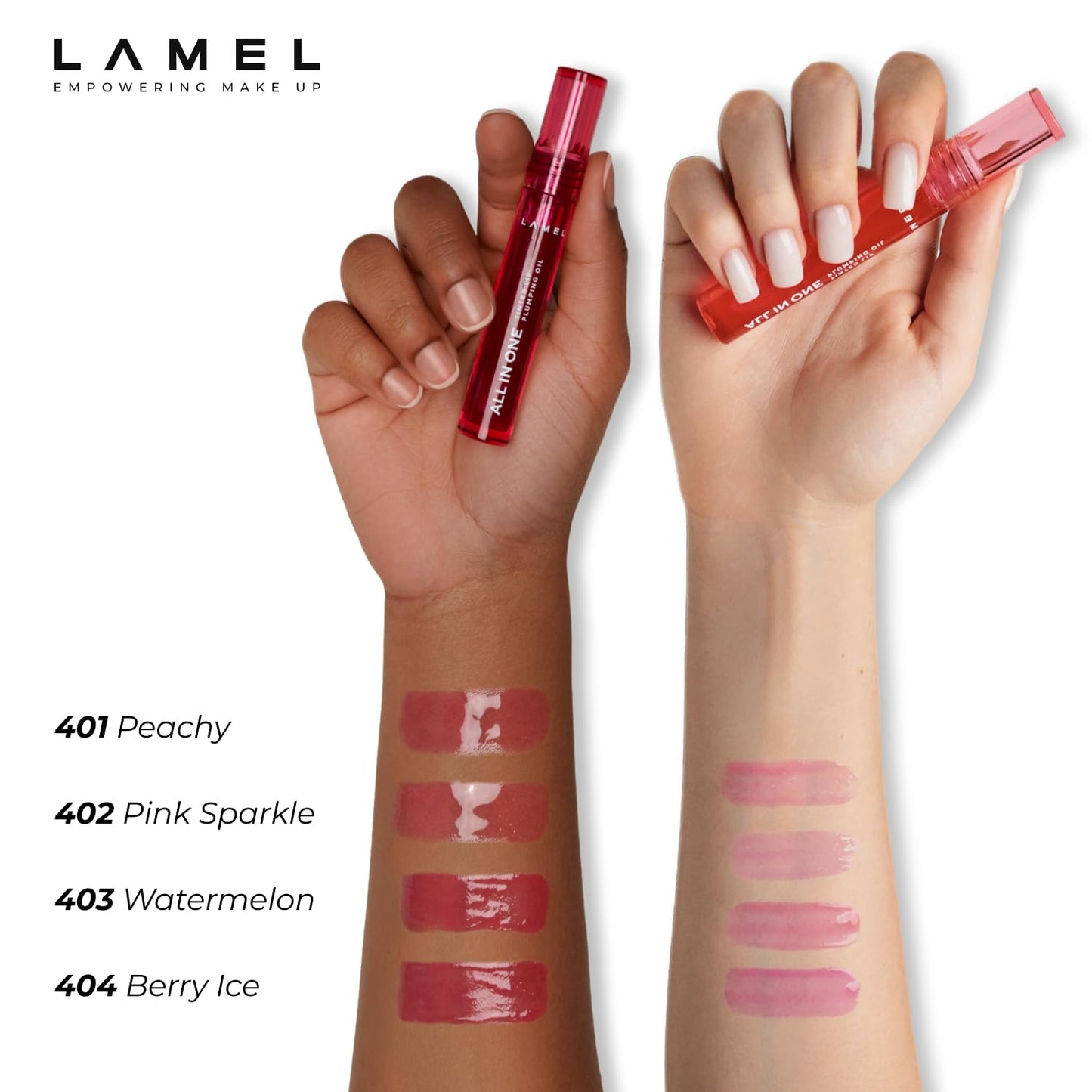 All-in-One Lip Tinted Plumping Oil - Universal Color & Moisture, Soft Balm for Day & Night Use, Lip Mask&Lip Gloss - Long-Lasting & Scented, Berry Ice 404-3ml/0.1fl.oz