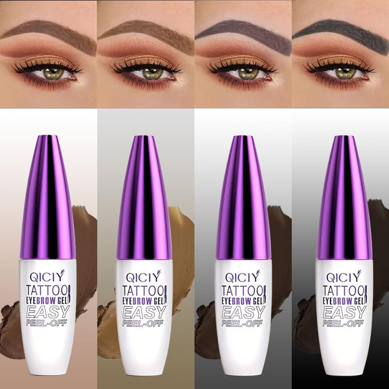 2pcs Gray Brown Tattoo Eyebrow Gel Tinting, Waterproof & Transfer-proof for Fuller Brows, Suitable for All Skin Types (Gray Brown, 2Pcs)