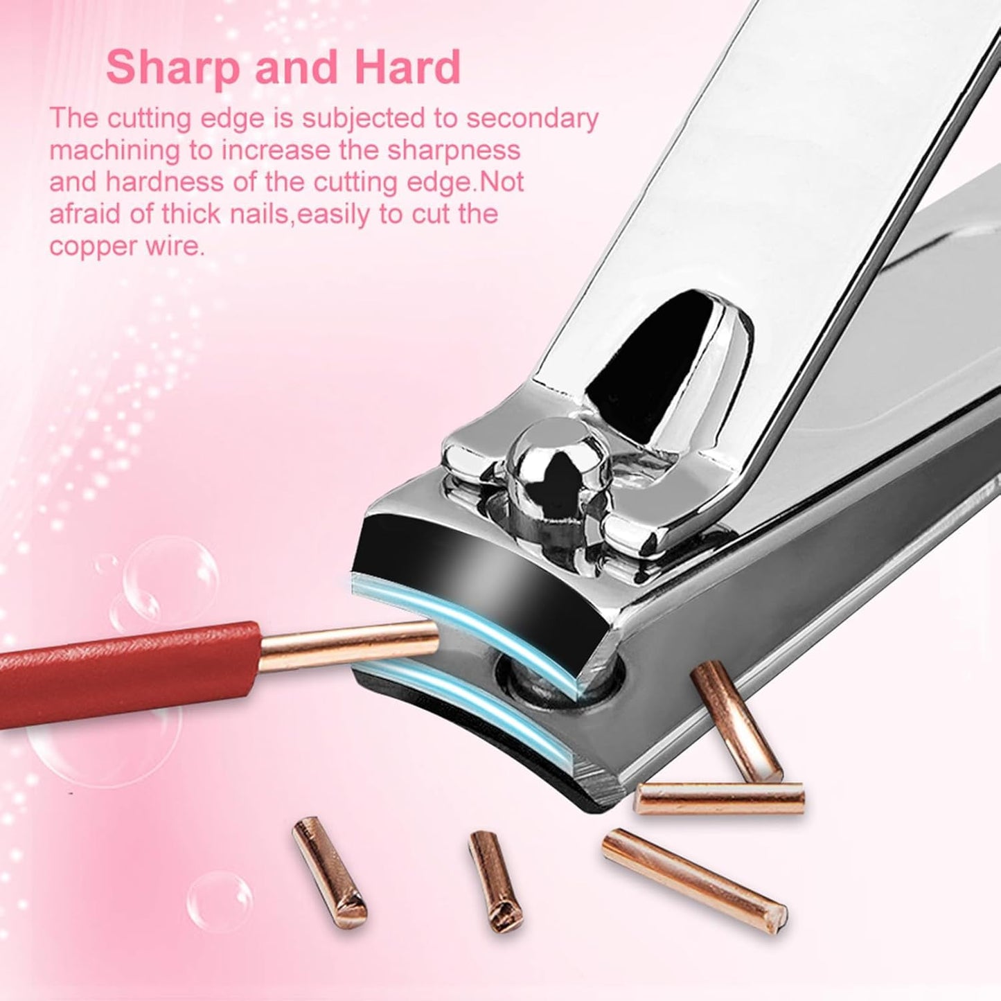 Yougai Manicure Set Professional Nail Clippers Set, 18Pcs Manicure Kit Stainless Steel Nail Kit for Women, Pedicure Set Nail Grooming Kit with Travel Case