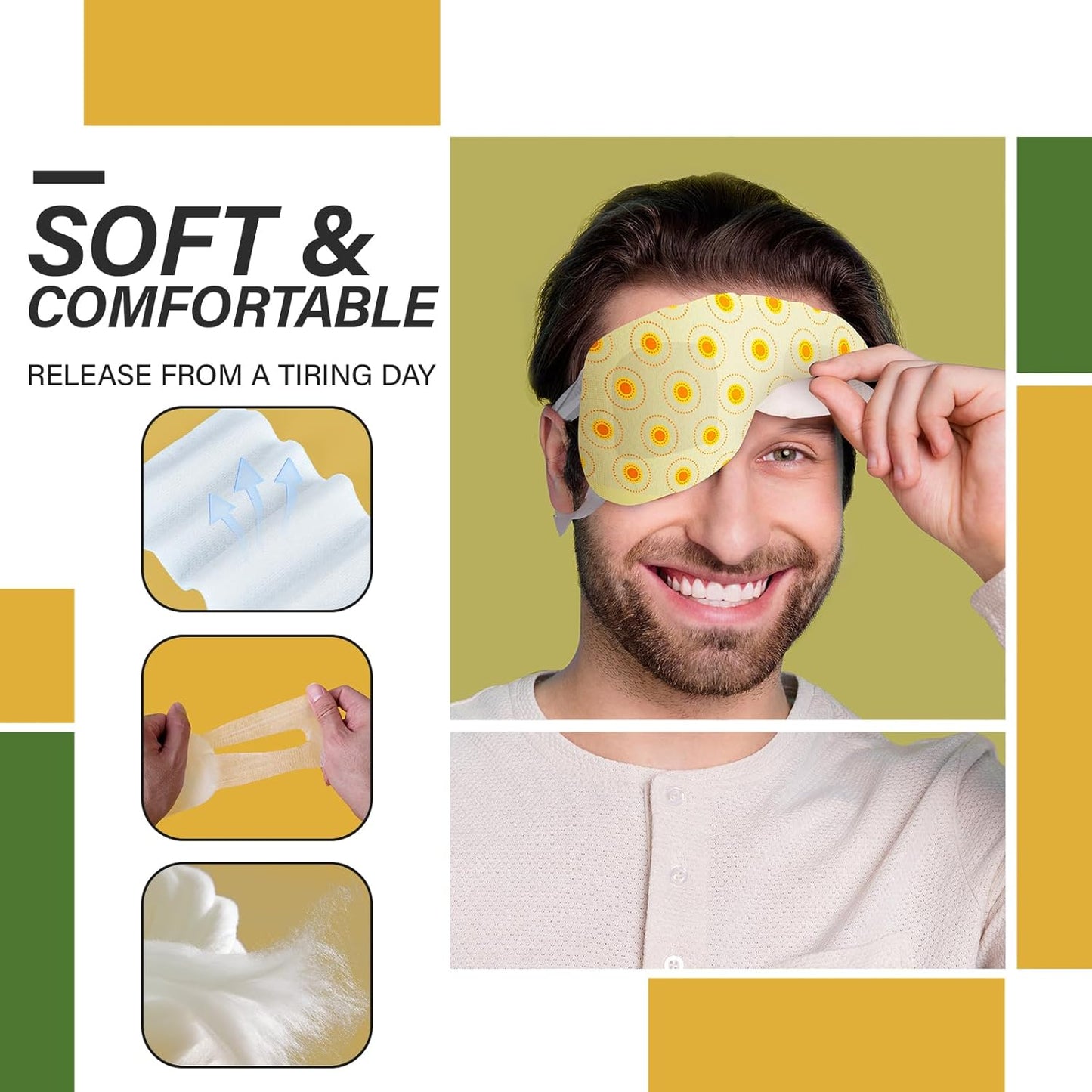 ProCIV 16 Packs Steam Eye Masks for Dry Eyes Heating Eye Mask for Soothing Headache Warm Compress for Eyes Relief Stress, Relief Eye Fatigue SPA Essential Self Heating Moist Sleep Mask