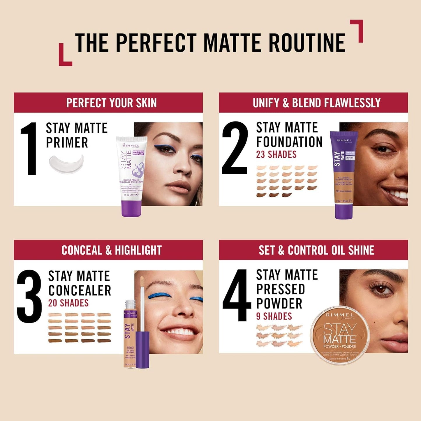 Rimmel London Stay Matte - 610 Chestnut - Concealer, 24-Hour Wear, Shine Control, Fights Free Radicals, 0.23oz