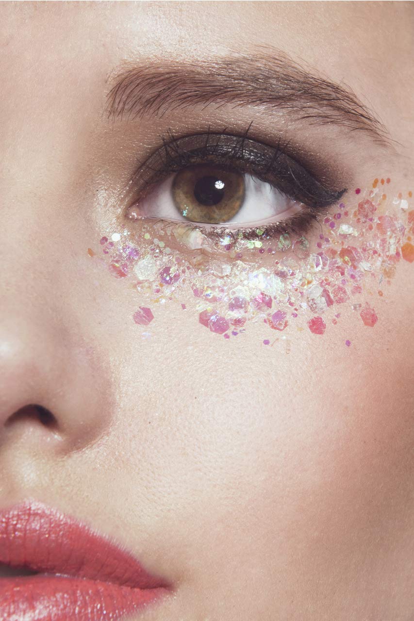 Iridescent Body Glitter - 15g Chunky Holographic Face, Hair, and Eye Glitter - Rave and Festival Accessories - Cosmetic Makeup Loose Set