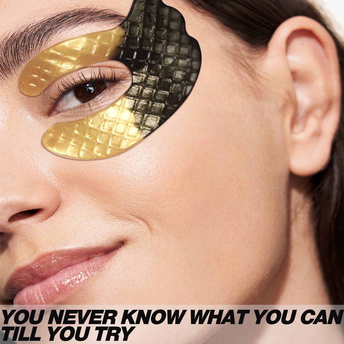 ICANdOIT 24K Gold Eye Mask For Dark Circles&Puffiness,Anti-Aging,Anti-Wrinkle With Hyaluronic Acid and Collagen,Eye Zone Care Eye Patches for All Skin Types,21Pairs