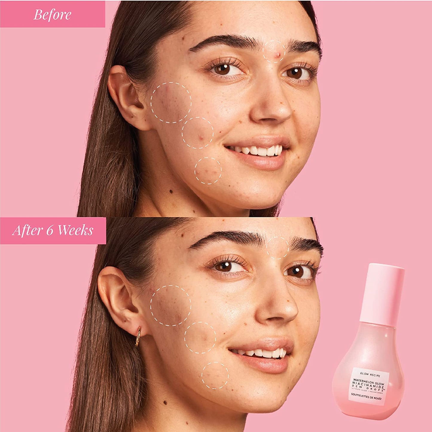 Glow Recipe Watermelon Niacinamide Dew Drops, Travel Size - Brightening, Plumping Hydrating Face Serum, Makeup Primer + Liquid Highlighter with Hyaluronic Acid - Dewy & Glowing Korean Skin Care (15ml)