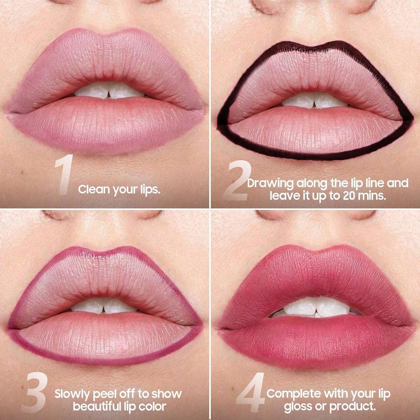 Lip Stain Peel Off - Lip Liner Long-wear & Waterproof Moisturizing Lip Stain with Matte Finish, Transfer-Proof, Non-Stick Cup Lip Tint Stay On All Day (Nude)