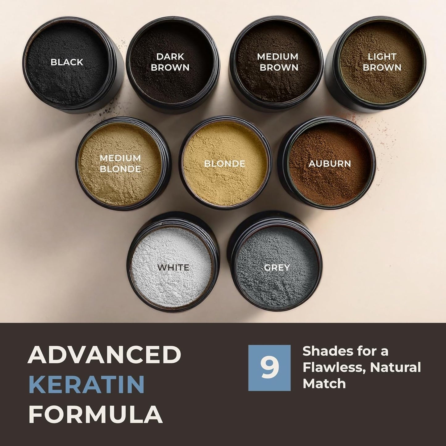 Keratin Hair Fibers for Men & Women - Fill In Fine or Thinning Hair, Instantly Thicker, Fuller Looking Hair (Gray 30g)