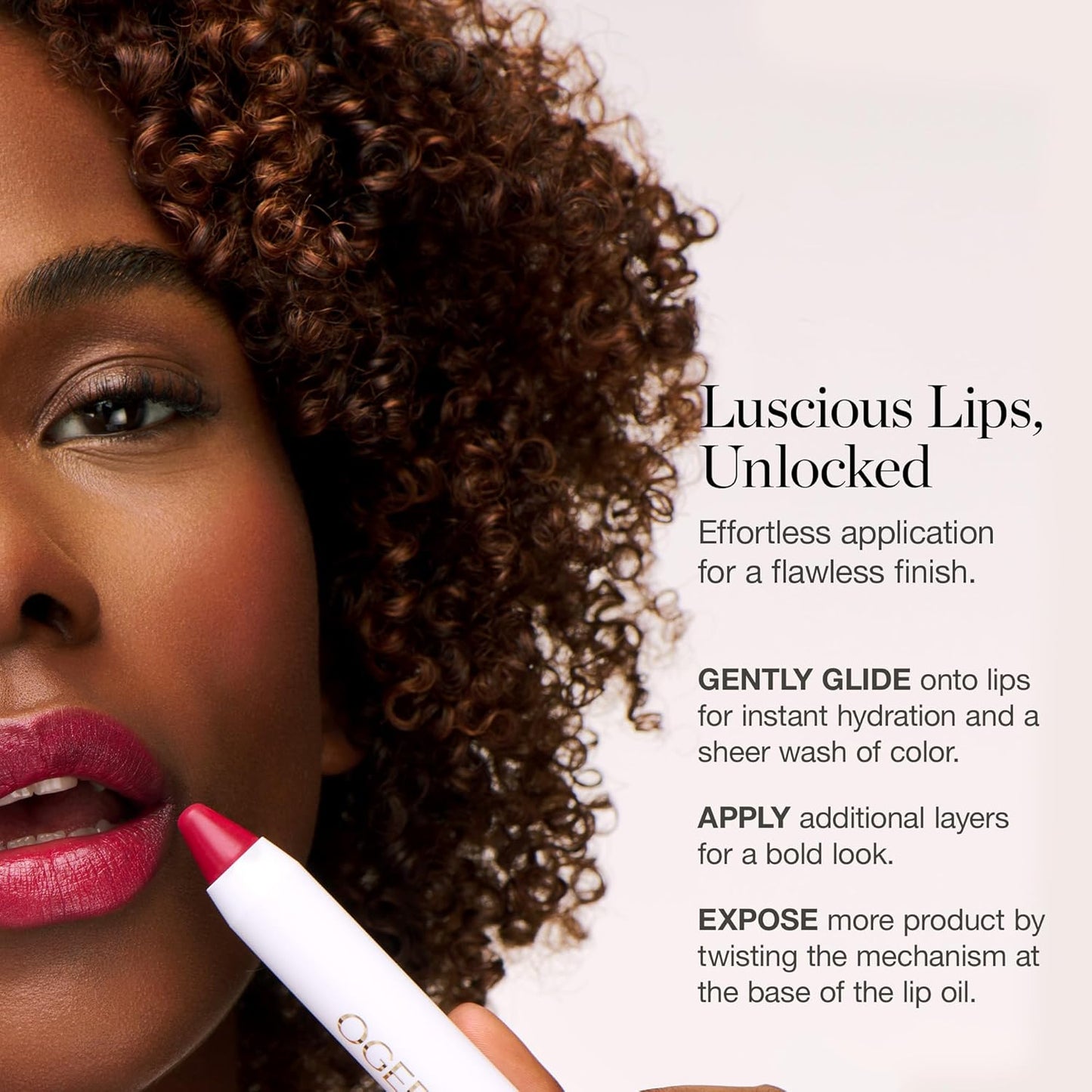 Ogee Tinted Sculpted Lip Oil, Azalea