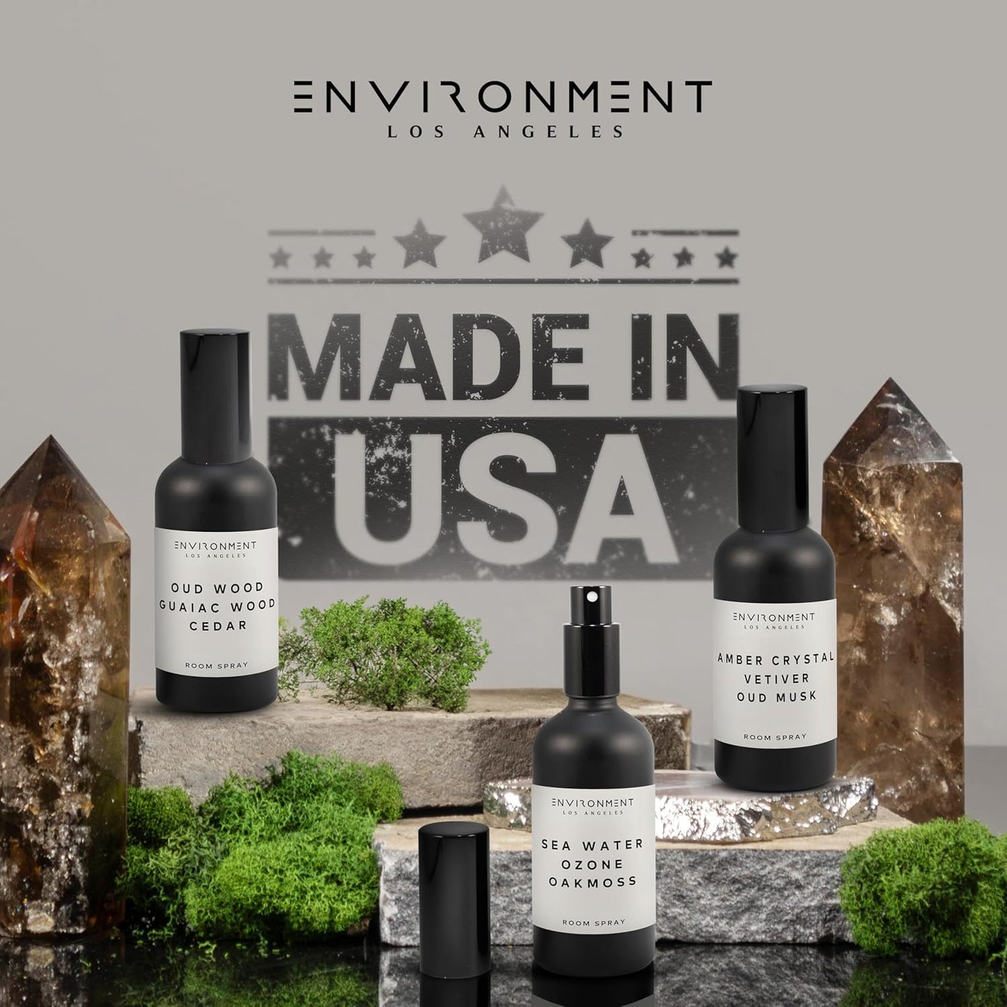 Stone Candles Environment Inspired by 5-Star Hotels RC Room Spray, 100ml Air Freshener (Marine | Bergamot | Jasmine) Home Fragrance Accessories, Room Perfume, Room Deodorizer, Vegan & Cruelty-Free