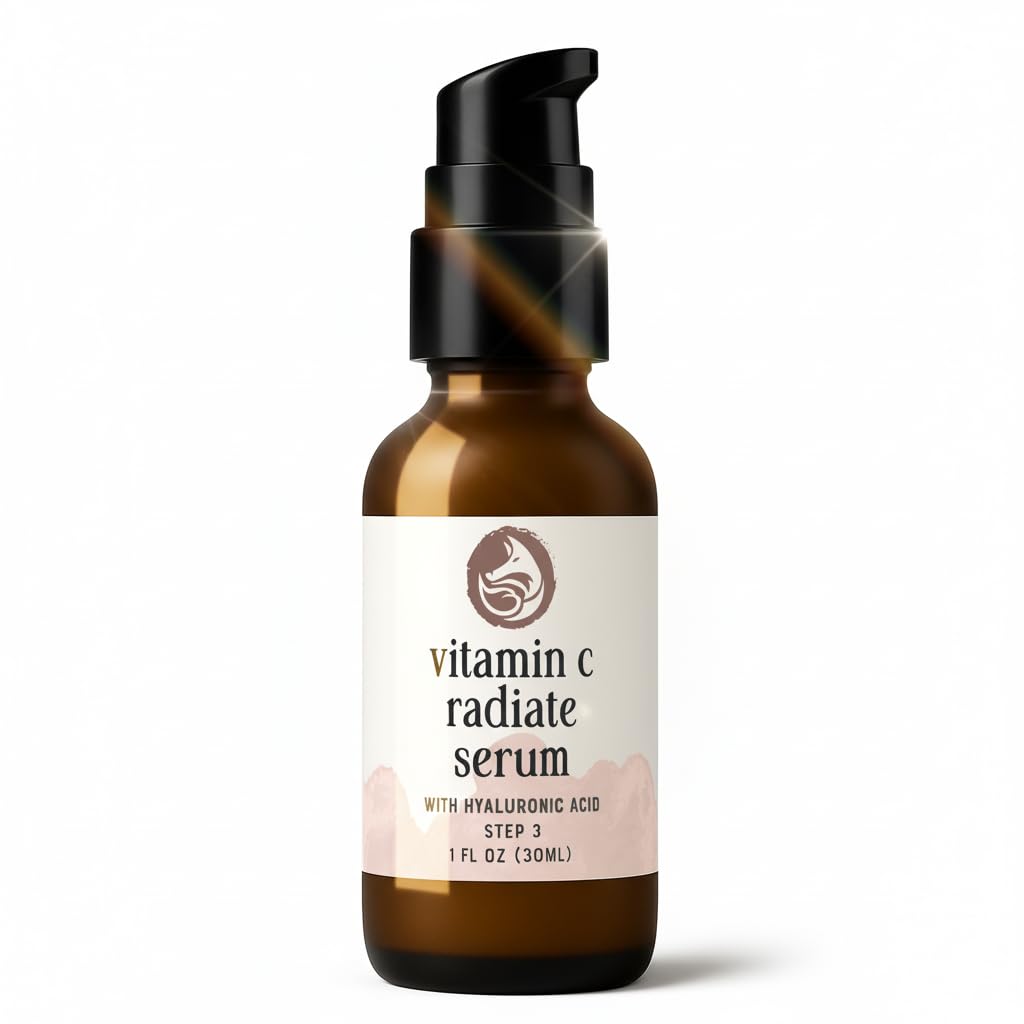 Vitamin C Face Serum 1oz – Stable Formula with Botanical Hyaluronic & Organic Jojoba for Dark Spots, Radiance, Hydration & Even Tone – Vegan Clean Beauty for Sensitive Skin, USA-Made