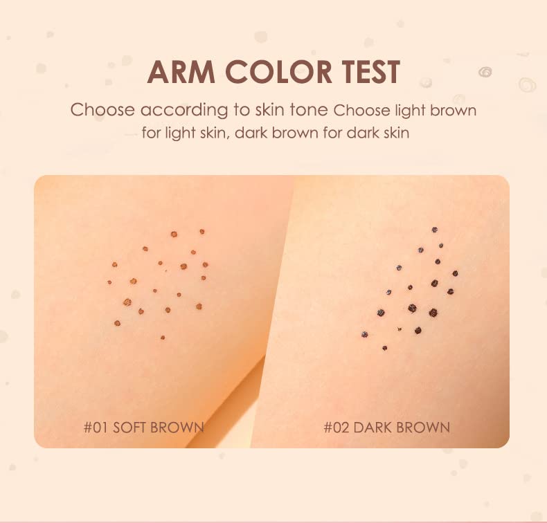Freckle Pen Faux Freckle Pen Colour Pop Freckle Pen Supernaturally Realistic Freckles Makeup Brush Fantastic Freckles Pen Long-lasting Waterproof Soft-point Absorbent Pen For a Natural and Easy Makeup Look (Double)
