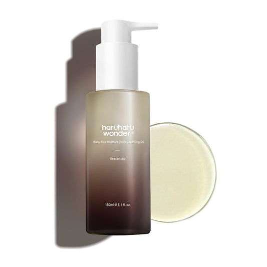 HARUHARU wonder Black Rice Moisture Cleansing Oil, 5.1 fl oz, Double Cleansing, Daily Makeup remover, Pore Oil Cleanser, Korean Skincare for sensitive, normal and Oily Skin