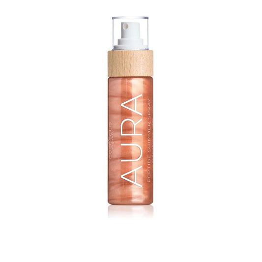 COCOSOLIS AURA Peptide Shimmer Spray - Natural glitter shimmer spray with peptides for face, body and hair