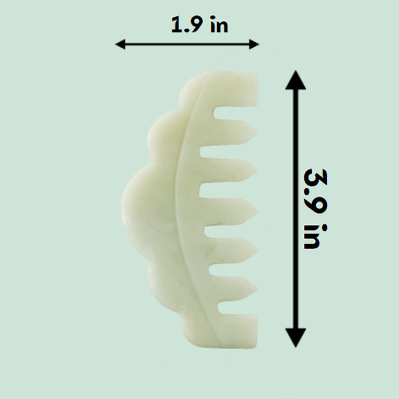 Mount Lai Hand-Carved Natural Jade Gua Sha Scalp Comb – Scalp Massager & Scraping Guasha Tool for Relaxation, Blood Circulation & Cooling