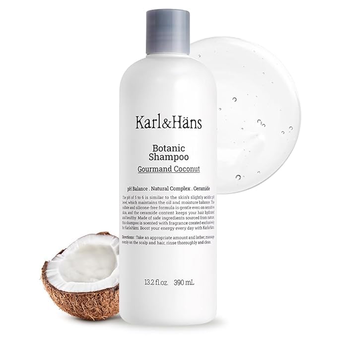 Karl&Hans Botanic Gourmand Coconut Vegan Body Wash - Organic, Natural Shower Gel for Moisturizing and Gentle Cleansing - Sulfate and Silicone Free - 13.2 fl oz