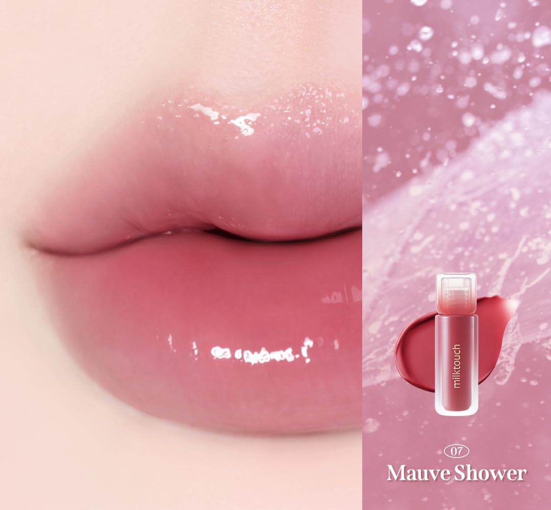 MILKTOUCH Dew Stain Sheer Lip Gloss (07 Mauve Shower, 0.14 Fl Oz (Pack of 1))