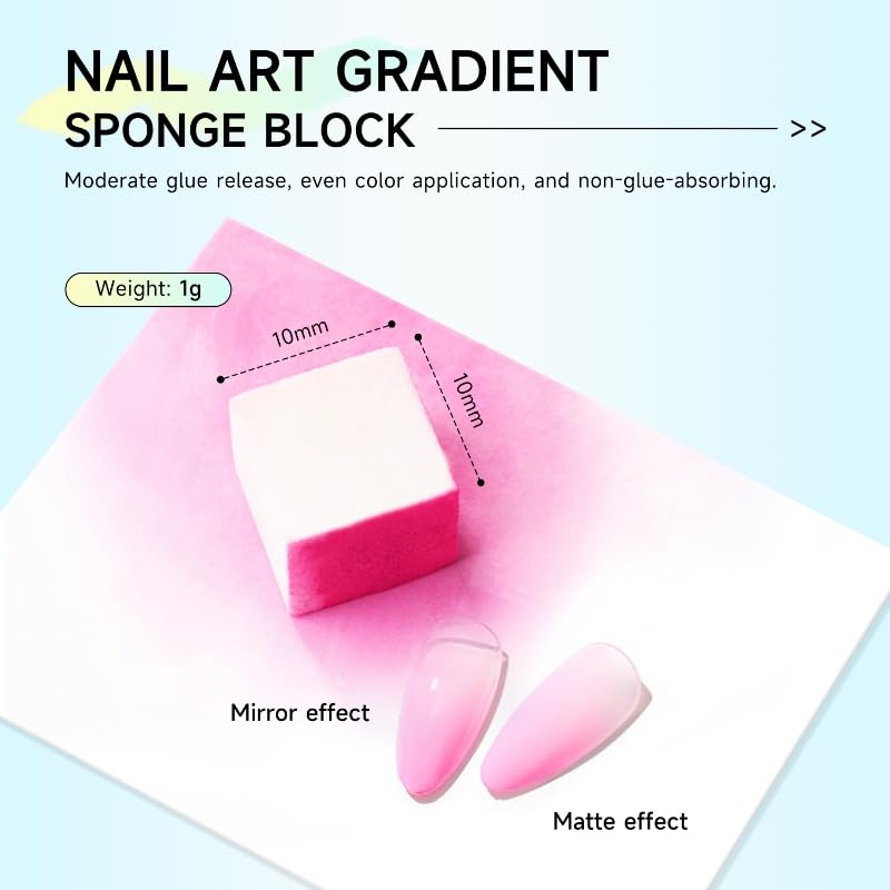Nail Sponges Set for Ombre Gel,Nail Art Tools Set-50Pcs Nail Sponges With Gold Grabbing Pen Nail Brush Cleaner Transparent Plastic Storage Box Used to Store Nail Art Tools