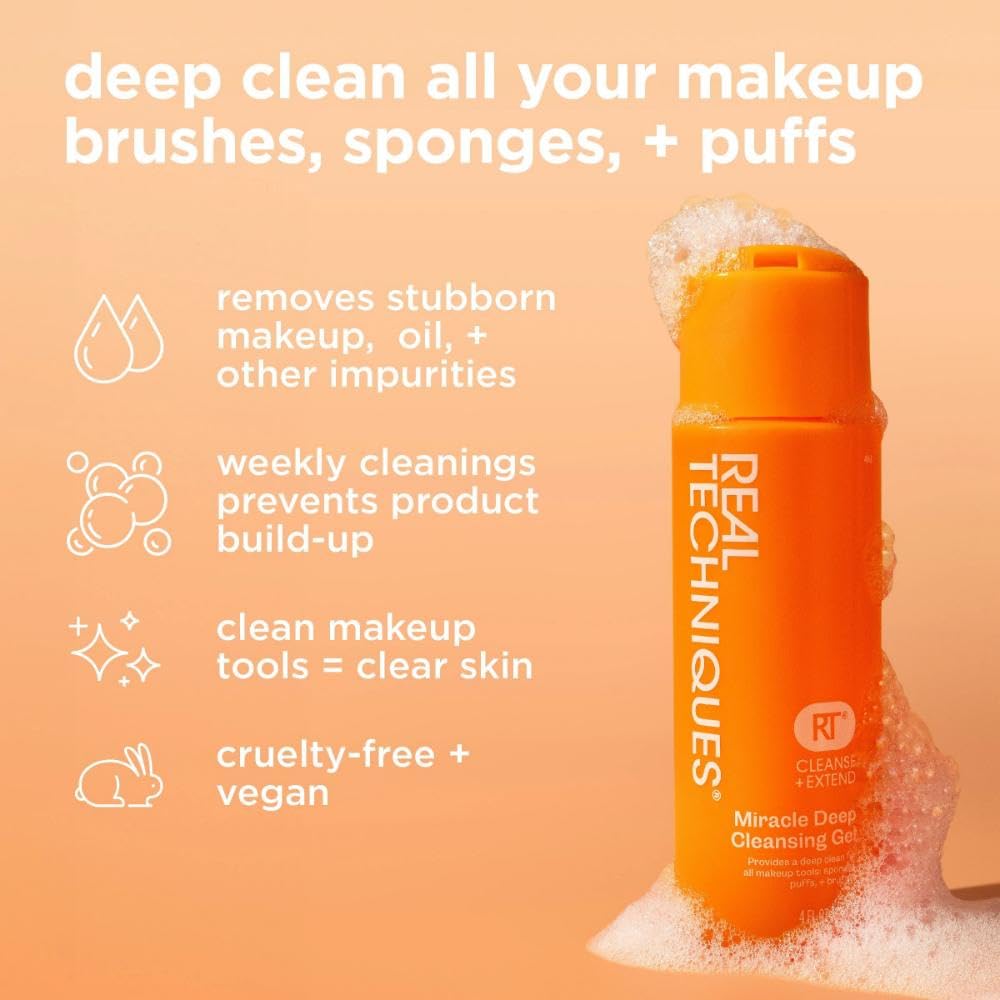 Real Techniques Miracle Deep Cleansing Gel, 4 fl. oz./118 ml Bottle
