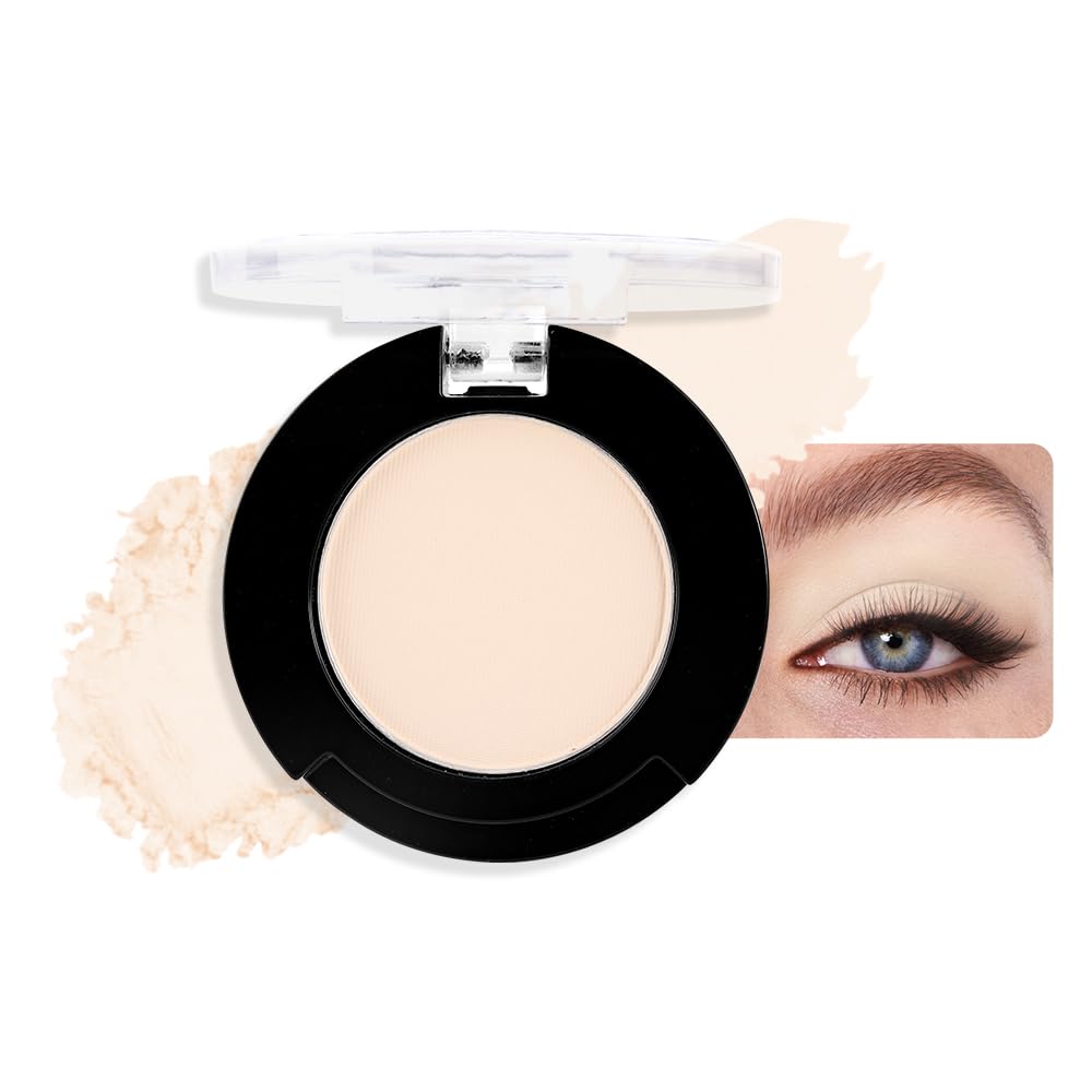 Single Matte Eyeshadow Makeup Palette, Neutral Beige Nude Eyeshadows Singles, Monochrome Eye Shadow Palette Makeup for Women, de sombras de ojos, Highly Pigmented Daily Evening Girls Eyeshadow