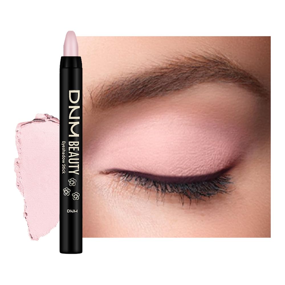 evpct Baby Pink Matte Cream Eye Shadow Sticks Brightener Pencils for Women, Baby Pink Silky Eyeshadow Applicator Stick Pen Waterproof, Blendable Crease-Proof Stick Eyeshadow Matte Eye Makeup 65