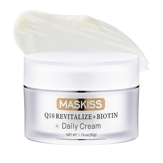 Firming Neck Cream & Anti-Wrinkle Face Cream with Coenzyme Q10, Unscented Skin Firming Neck Cream, Anti Aging Facial Moisturizer for Sensitive Skin, 1.76 Oz Jar