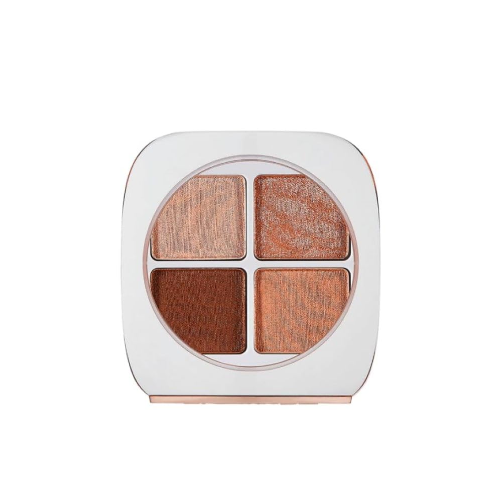 FLOWER Beauty Petal Play Eyeshadow Palette- Travel-Size + Everyday Use - Four Neutral Shades + Perfect For On-The-Go - Matte + Shimmer - Cruelty-Free + Vegan (Gilded Lily)