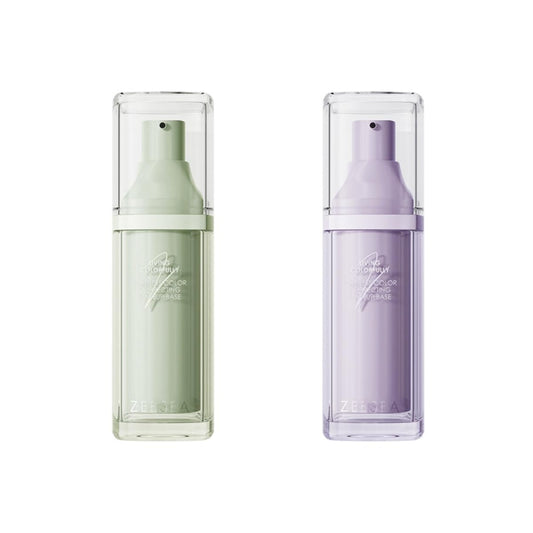 ZEESEA Correcting Face Primer for Brighten, Neutralizes Uneven Skin Tone and Facial Redness,Grips Makeup Base for Long-Lasting Wear,Cruelty-Free, Purple &Green