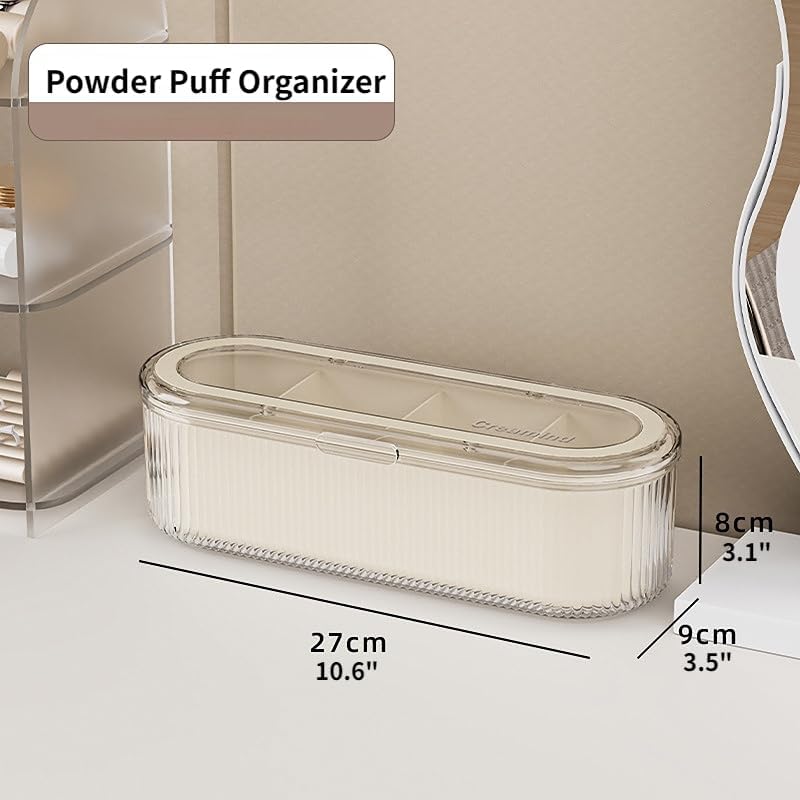 Clear Acrylic Makeup Brush Holder Organizer With Lid - Cosmetic Storage Case Display for Vanity and Sponges