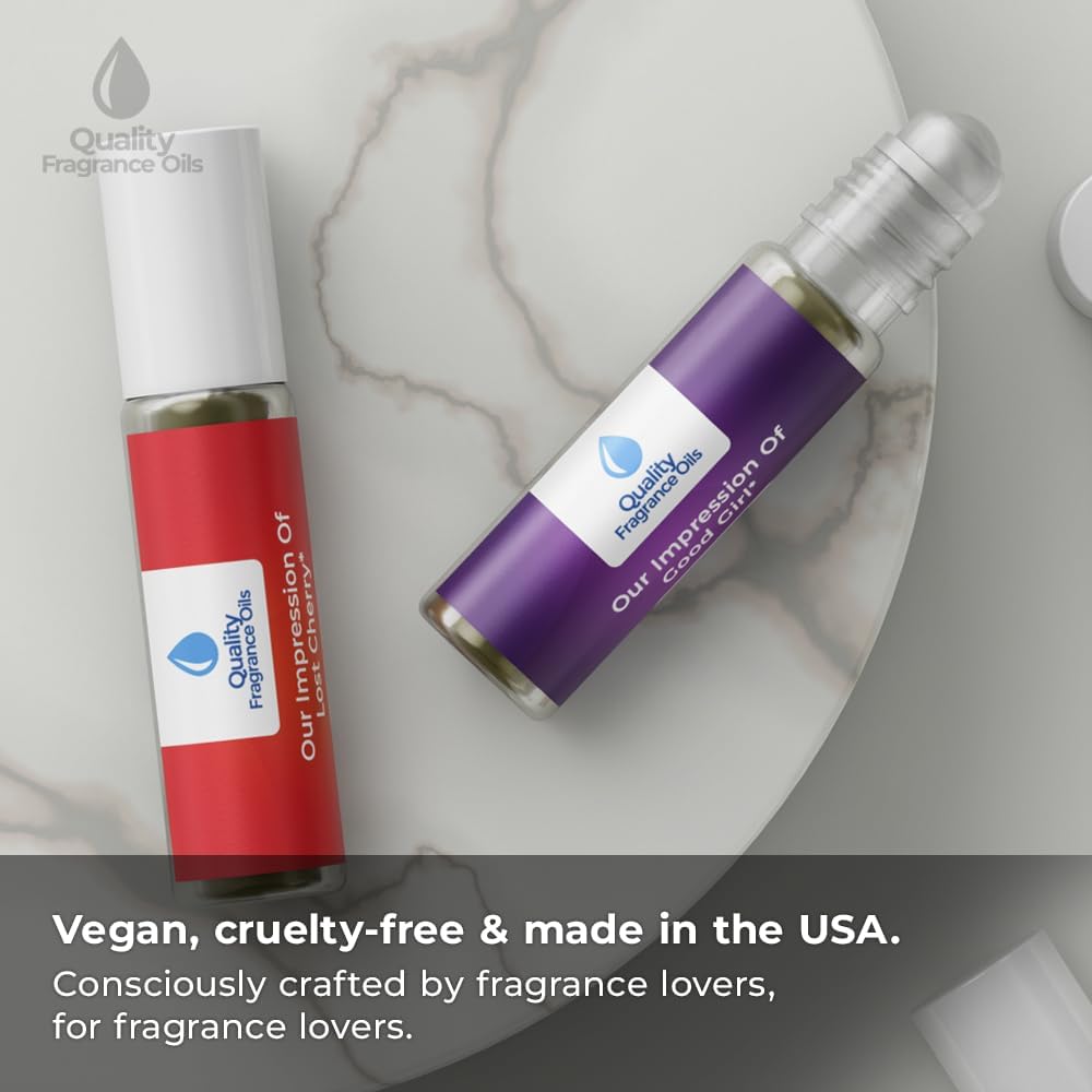 Quality Fragrance Oils' Bitter Peach Impression #353 | Long-Lasting Perfume Oil, Alcohol-Free, Strong Scent, 10ml Roll-On Unisex | Affordable Alternative to Designer Fragrances