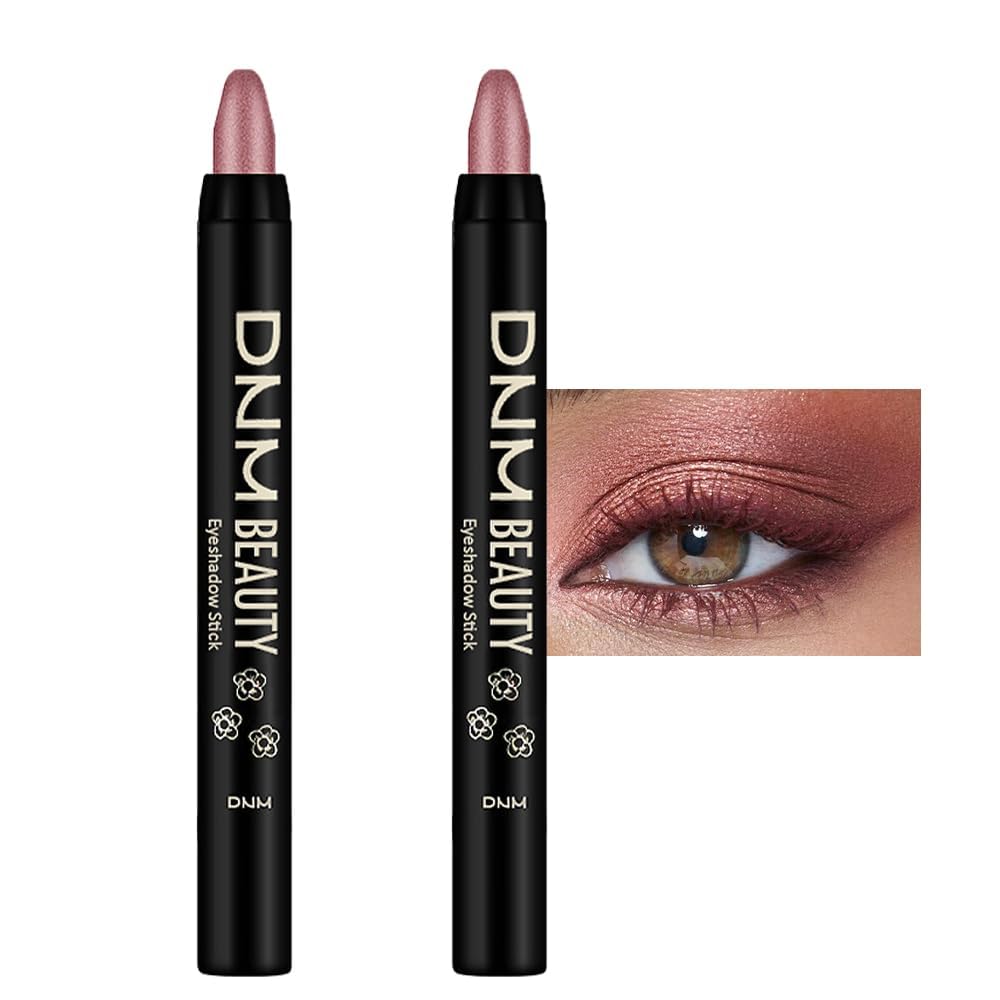 evpct 2Pcs Cream Eyeshadow Sticks Set for Eyes Waterproof, Rose Shimmer Matte Eye shadow Stick Pencil Pen Bulk sombras en crema para ojos 27+27