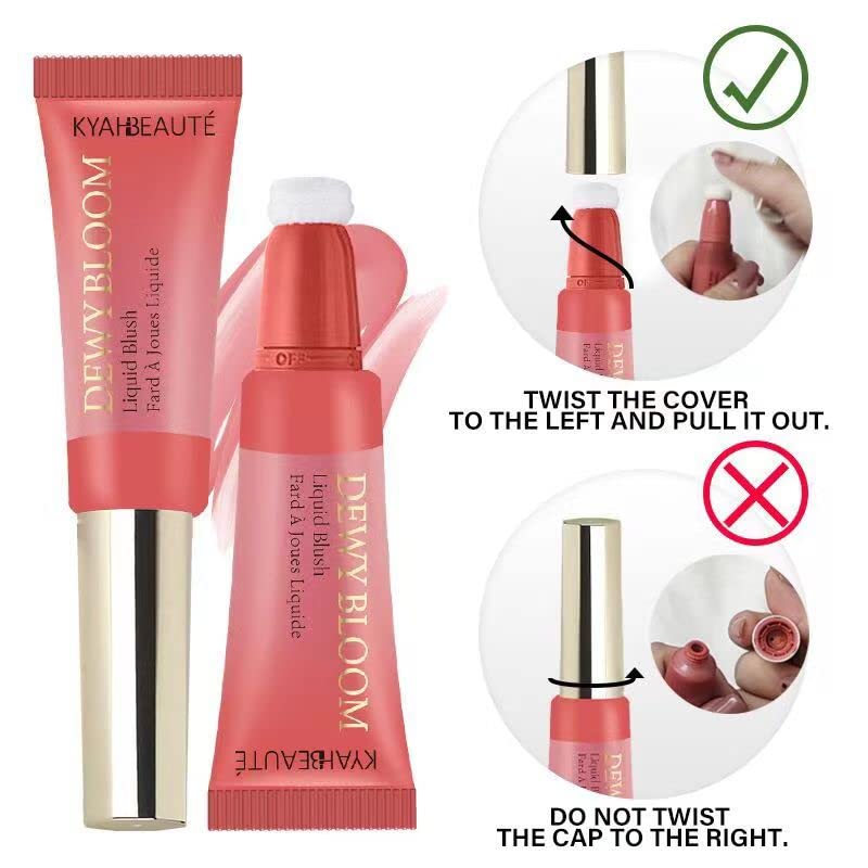 Blush Beauty Wand, Liquid Face Blush Contour Wand with Cushion Applicator, Smooth Cream Blush Wand Natural Matte Finish, Lightweight Blendable Blush Stick Makeup for Cheek,104 Dark Rose