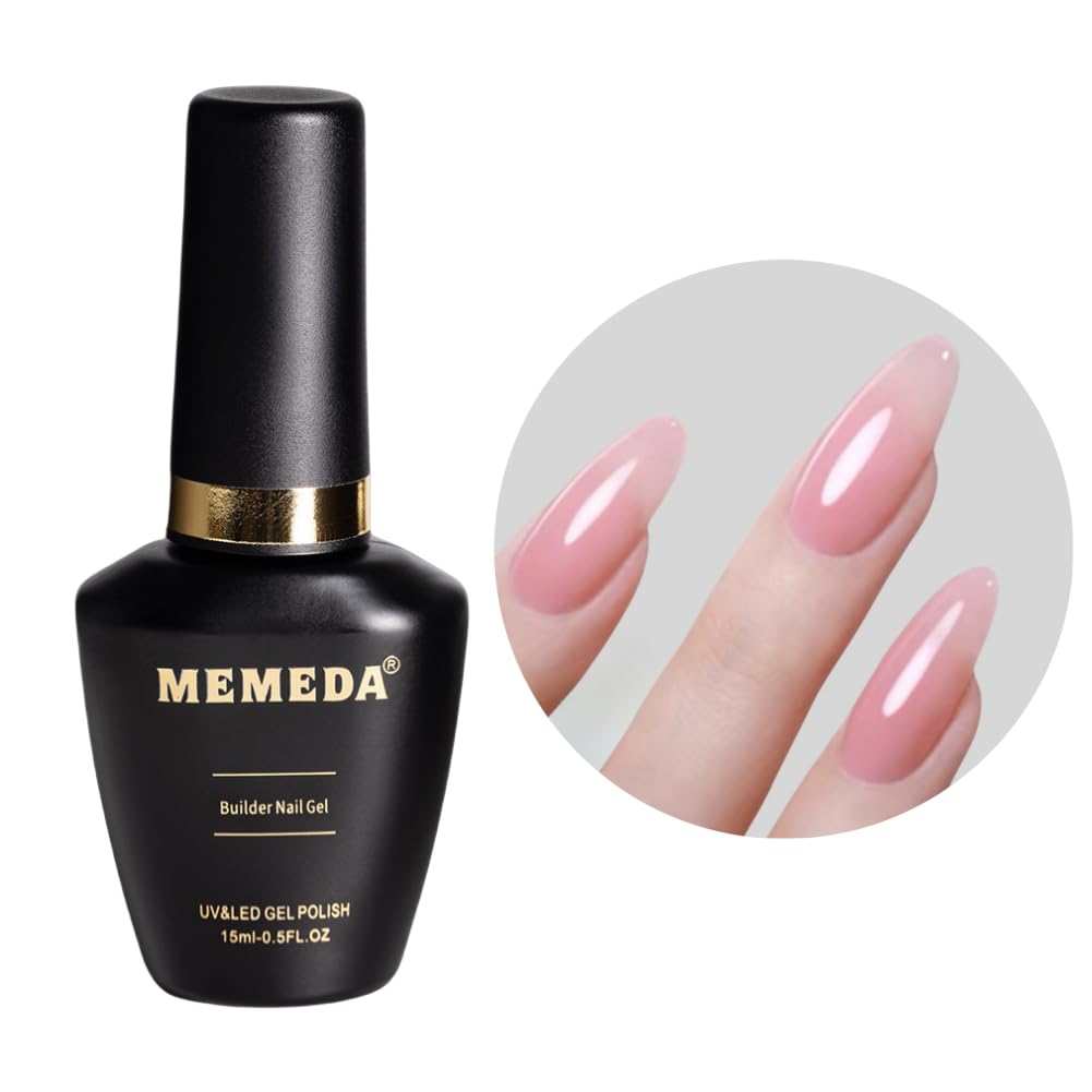 Builder Gel For Nails, Milky White Gel Polish Rubber Base For Nail Thickening Strengthener Extension LED Lamp Cured Color Base in A Bottle