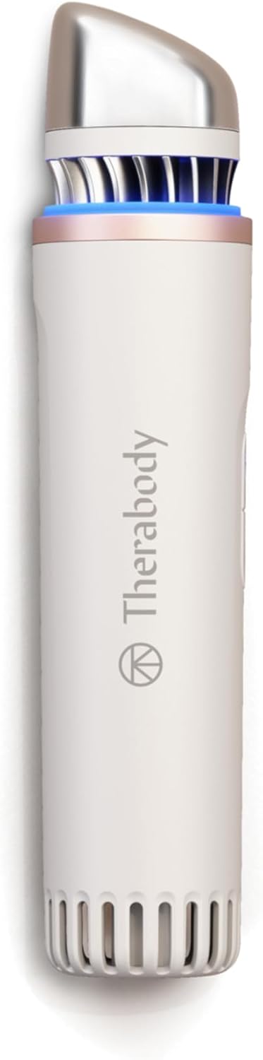 Therabody TheraFace Depuffing Wand – Cold and Heat Skincare Treatment to Depuff and Glow; Beauty Wand, Face Roller and Eye Massager for Eye Puffiness, Dark Circles and Skin Radiance (White)