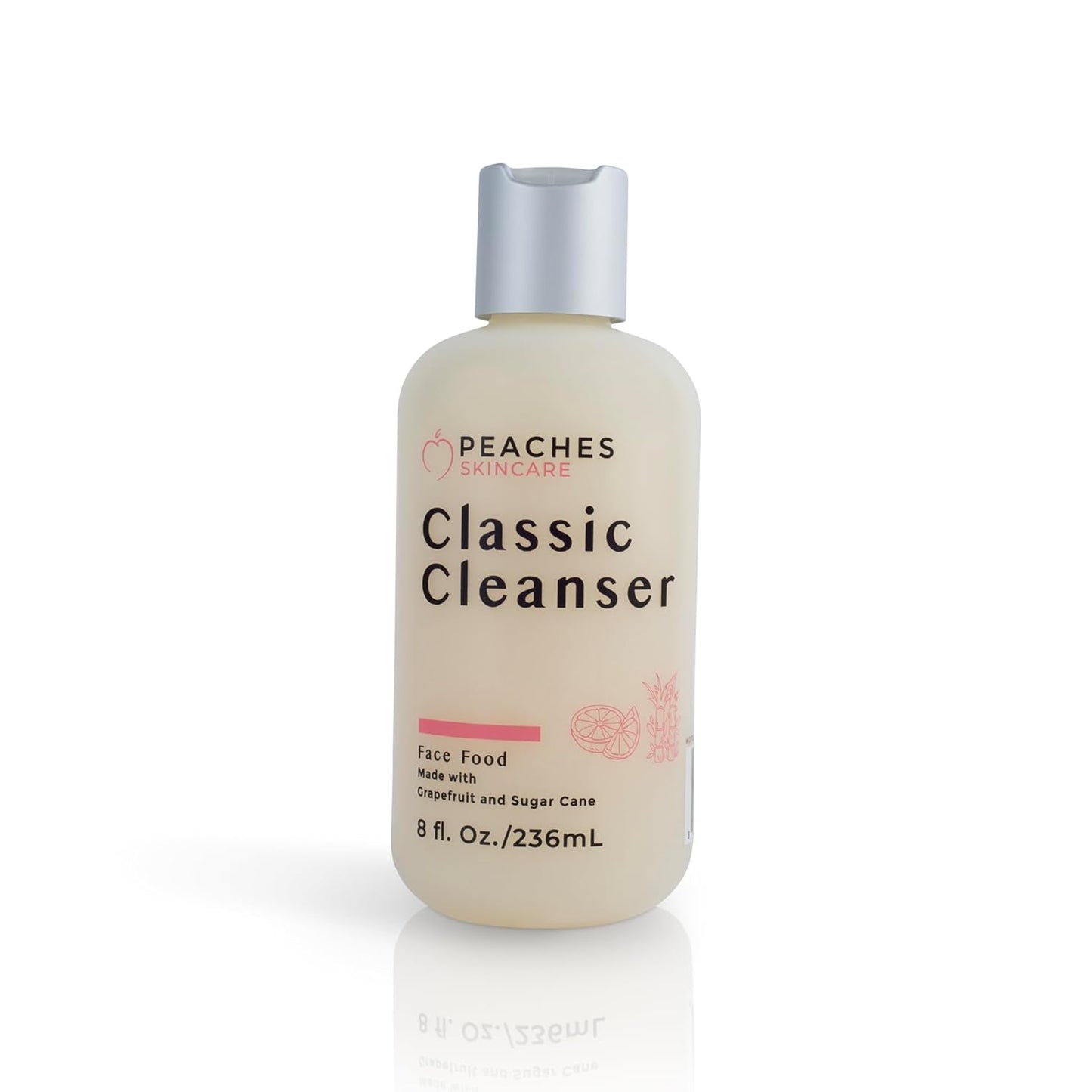 Hydrating Facial Cleanser – Gentle Daily Face Wash with Grapefruit, Sugar Cane, and Gotu Kola – Lightly Exfoliating Vegan Formula for All Skin Types – Classic Cleanser (8 oz)