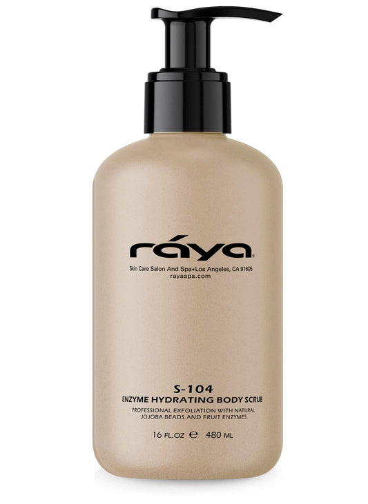 RAYA Enzyme Hydrating Body Scrub 16 oz Pineapple Scent (S-104) | Gentle and Exfoliating Body Scrub | Made with Seaweed, Jojoba Beads, and Fruit Enzymes