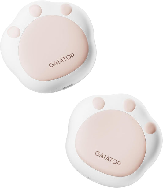 Gaiatop Hand Warmers Rechargeable, 2 Pack Cute Cat Paw Design 3 Levels Magnetic Electric Pocket Heater, Reusable Portable Hot Hands Gifts for Women Men Cat Lover