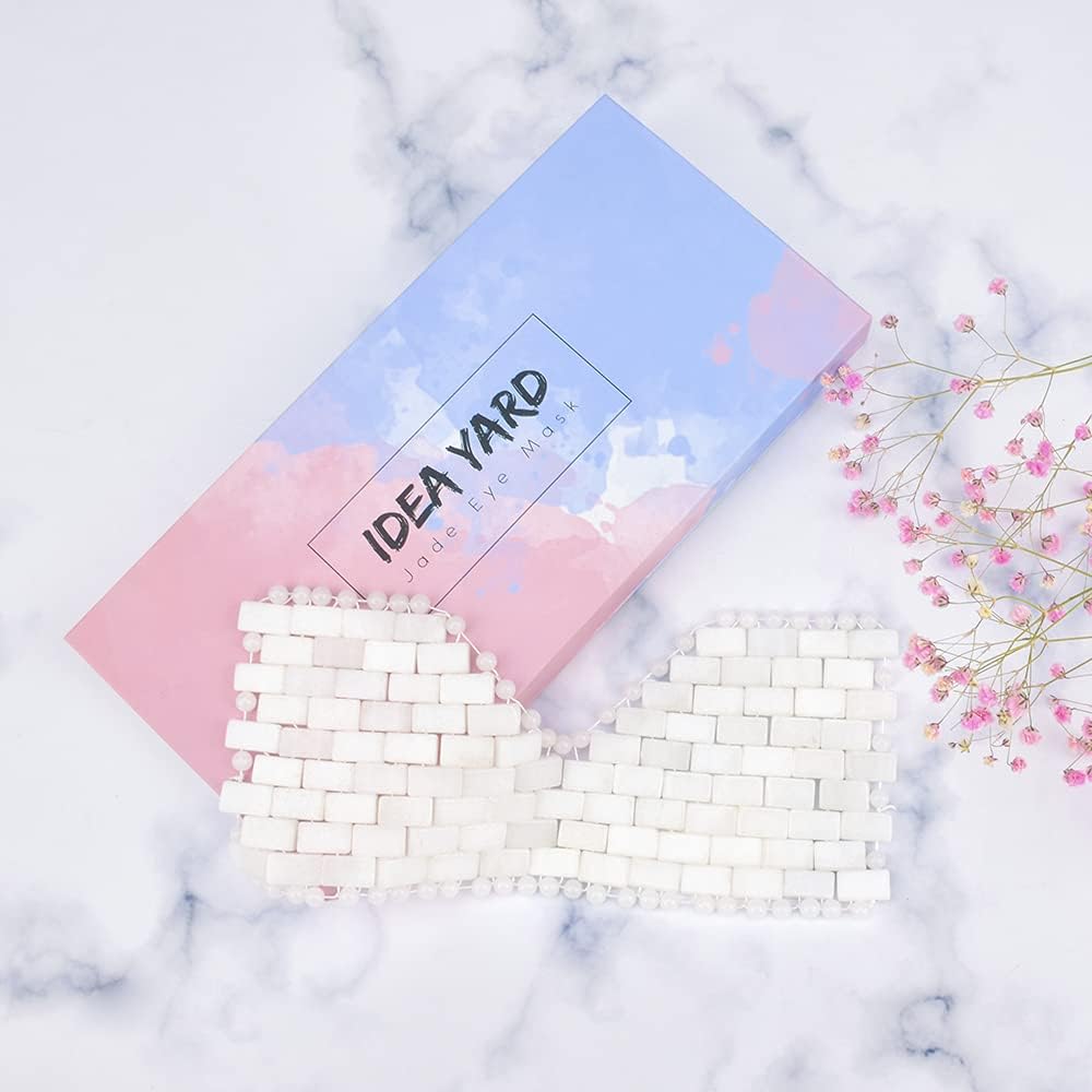 White Jade Eye Mask Cooling Jade Premium Sleep Eye Mask 100% All Natural Soothe Eye Fatigue