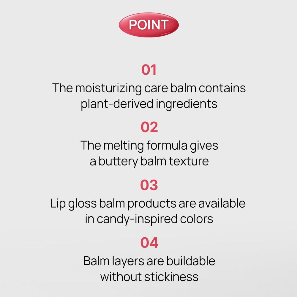 YNM Candy Gloss Balm 3g (10 DARK PLUM, 3g)(+9 colors) K-beauty, Tinted, Color Lipstick Balm, Glossy, Moisture, korean, Jello lips, Non-Sticky and Long-lasting