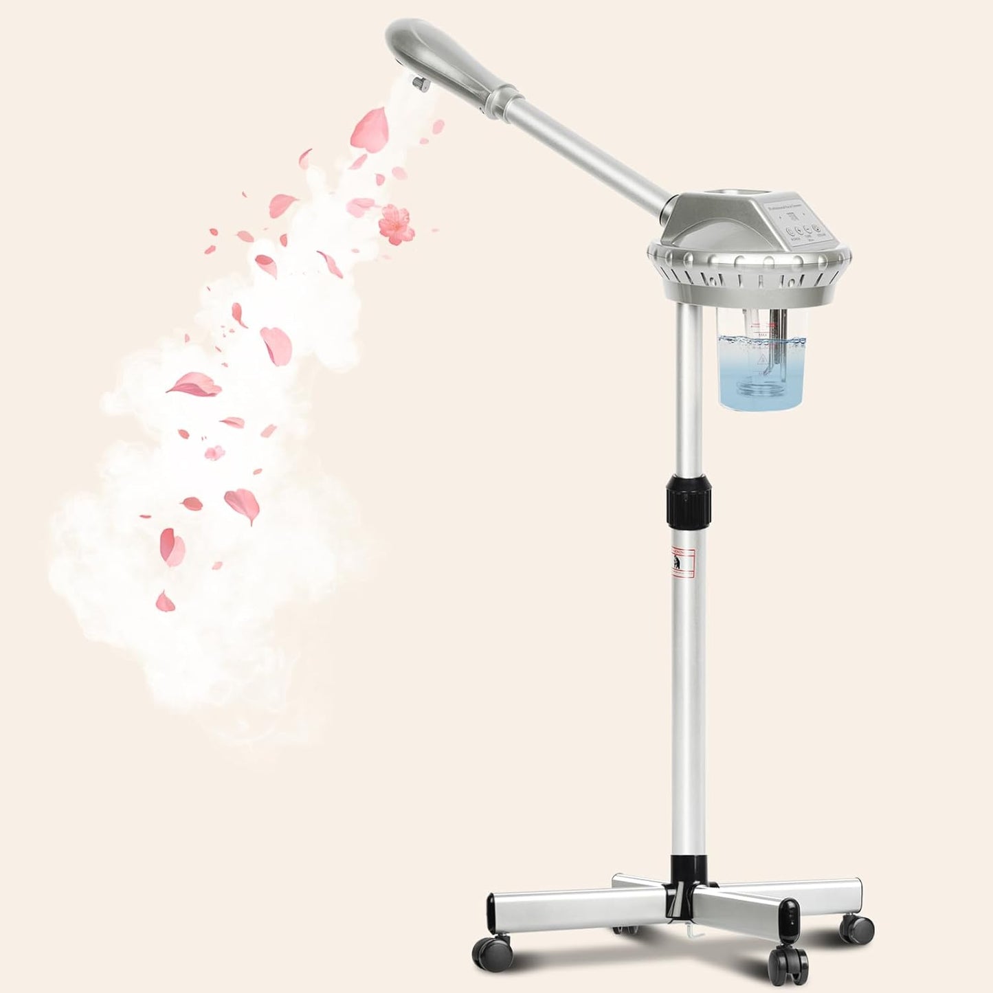 Professional Facial Steamer for Estheticians Face Steamr on Wheels with Hot Mist & Timer Function Suitable for Home Use or Beauty Spa Deep Cleansing and Hydration