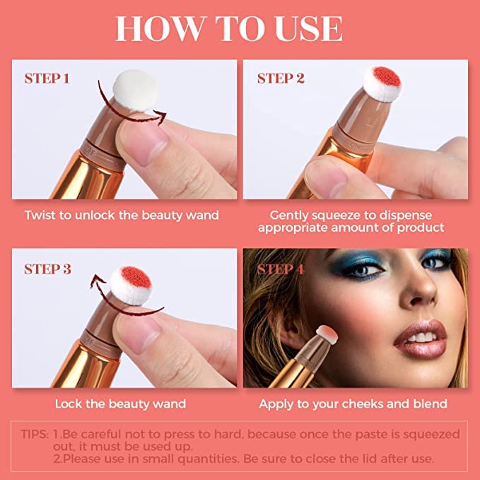 Blush Dreams Contour Beauty Wand, Liquid Face Concealer Contouring Stick with Cushion Applicator, Long Lasting Smooth Natural Matte Finish, Lightweight Blendable Super Silky Cream Contour Stick (Golden Highlighter (H1))