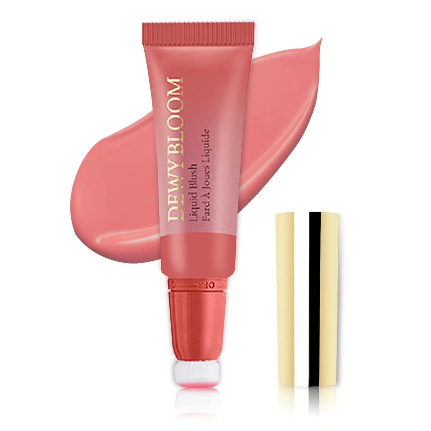 Blush Beauty Wand, Liquid Face Blush Contour Wand with Cushion Applicator, Smooth Cream Blush Wand Natural Matte Finish, Lightweight Blendable Blush Stick Makeup for Cheek,103 Cool Pink