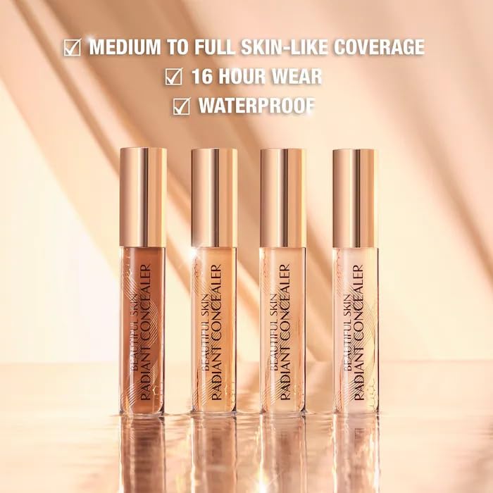 Charlotte Tilbury Beautiful Skin Medium to Full Coverage Radiant Concealer with Hyaluronic Acid – 15.5 Deep