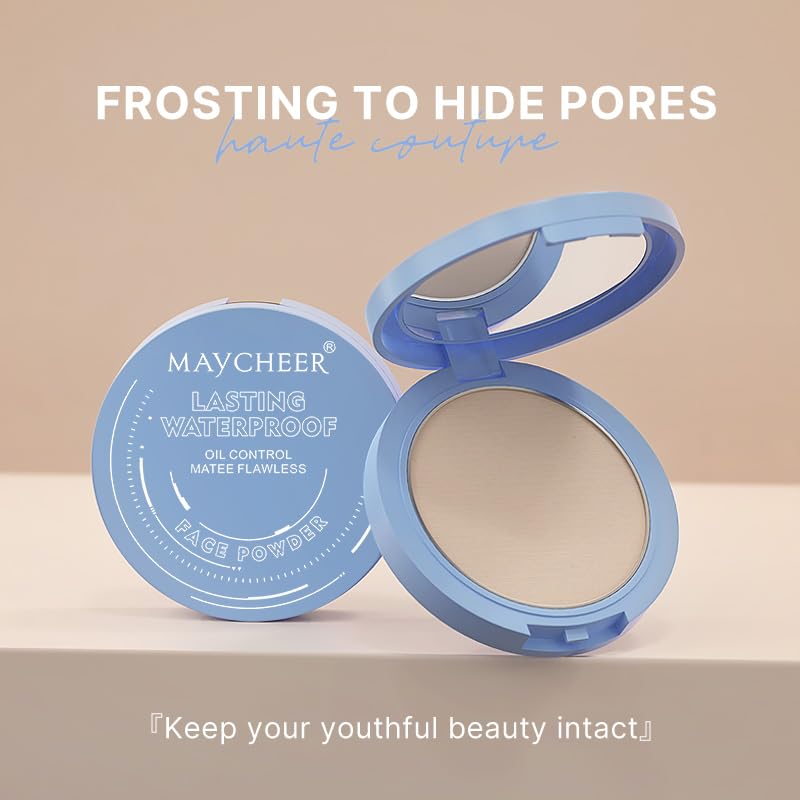 Oil Control Face Pressed Powder, Matte and Smooth Translucent Setting Powder for Women, Waterproof Long Lasting Finishing Powder, Lightweight Cosmetic Powder, Cruelty-free (01# Lvory White, 0.35Oz)