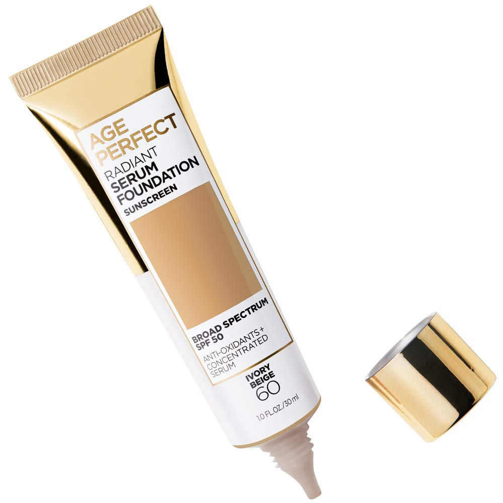 L'Oreal Paris Age Perfect Radiant Serum Foundation with SPF 50, Ivory Beige, 1 Ounce