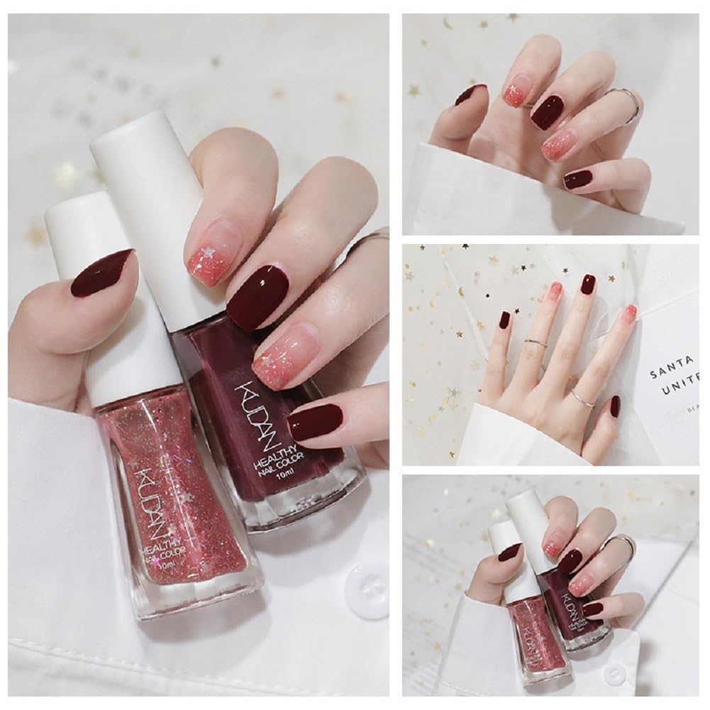 Nail Polish set - Nail Lacquer Quick Dry, Full Size, Vibrant, Colorful, Trendy, Glitter, Glossy, Metallic, Matte Nail Art Nail Shades (N19 Orange-red, 52g)