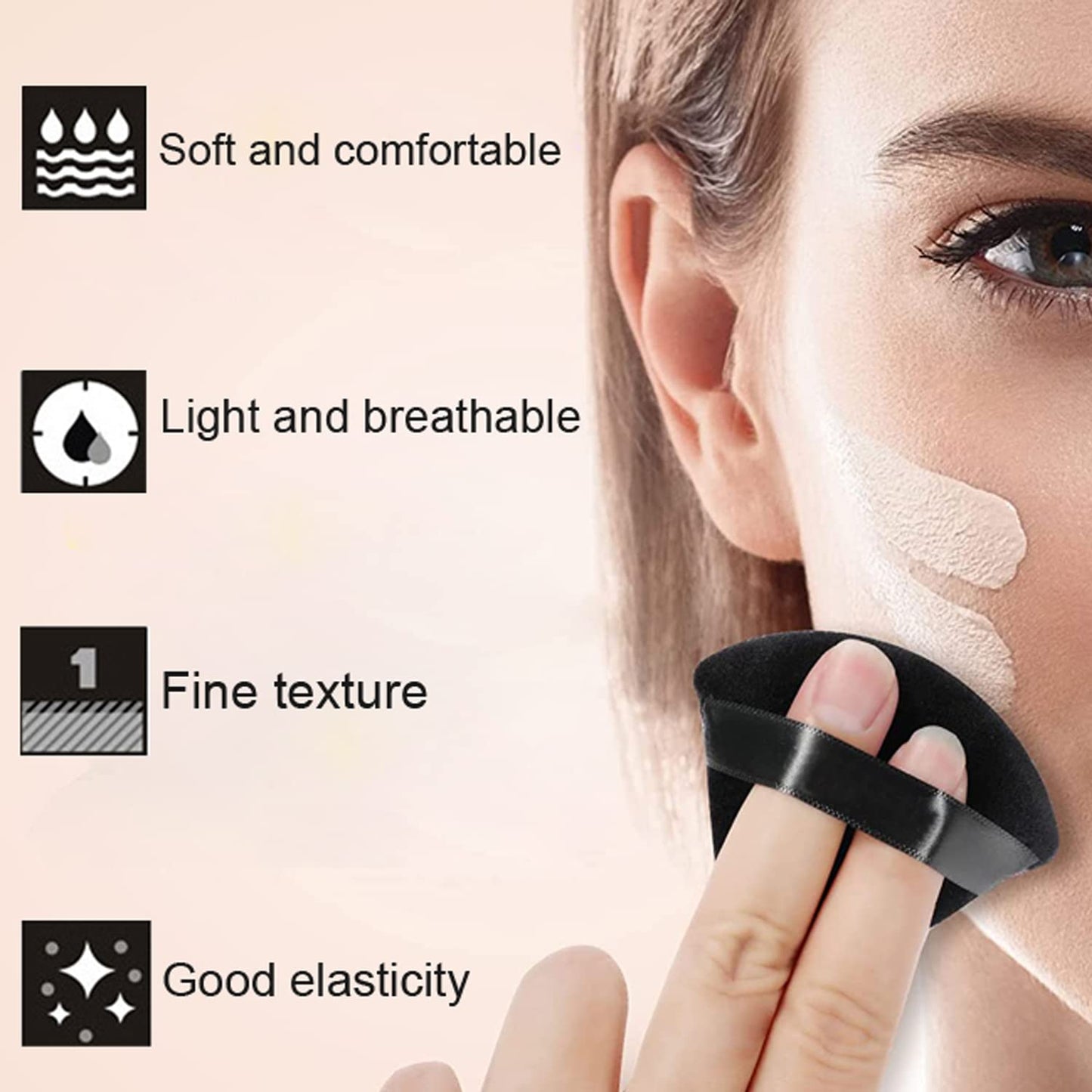 24 Pieces Powder Puff, Triangle Makeup Puff Cotton Powder Face Washable Body Powder Puff for Loose Powder Body Cosmetic Foundation Sponge Makeup Tool (8B8W8N)