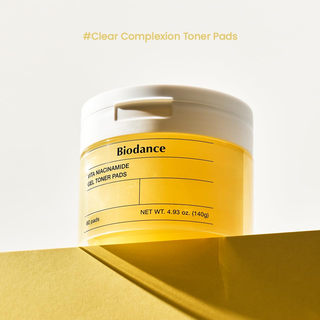 Biodance Vita Niacinamide Gel Toner Pads, Dark Spot Corrector, Evening Skin Tone, Hydrating for Sensitive Skin, Gentle Exfoliating Toner Pads, Korean Skincareㅣ4.93 fl.oz.(140g)*60Pads